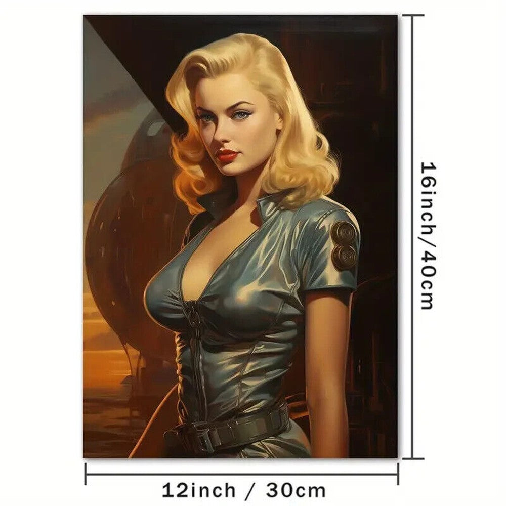 Stunning Sexy Female Pilot Artistic Canvas Print 12" x 16" NEW! Home & Garden:Home Décor:Posters & Prints Style Your Walls